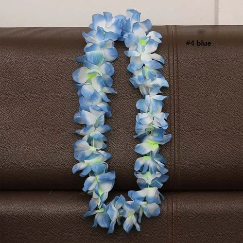 Artificial Hawaiian Flower Necklace Leis Heart-Shaped Garland Decor