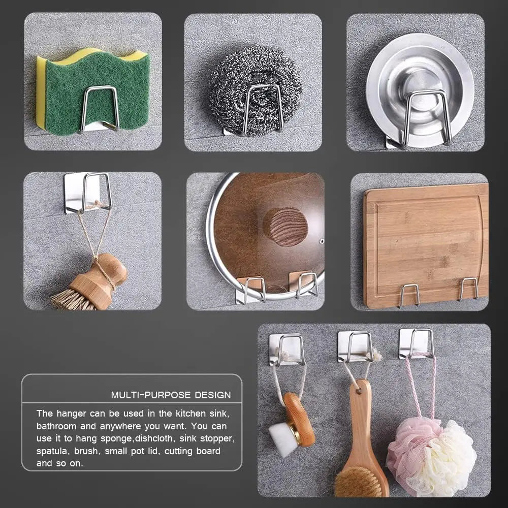 Stainless Steel Creative Sponge Holder – Self-Adhesive & Space-Saving