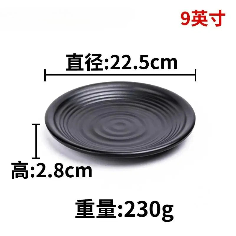 CERAMICS Round Plastic Plate – Solid Color Durable Tableware