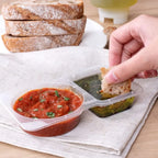 Reusable Double Compartment Snack & Condiment Container – Leak-Proof Plastic Storage Box
