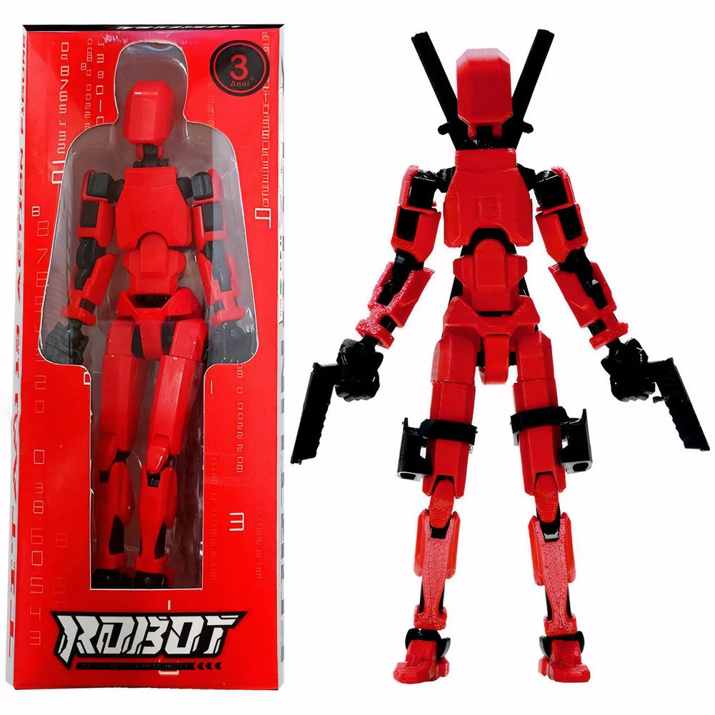 3D Printed Multi-Jointed Action Figure Poseable Robot Toy for Kids & Adults