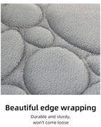 Embroidered Pebble Coral Velvet Bathroom Mat Set U-Shaped Absorbent Foot Rug Two-Piece