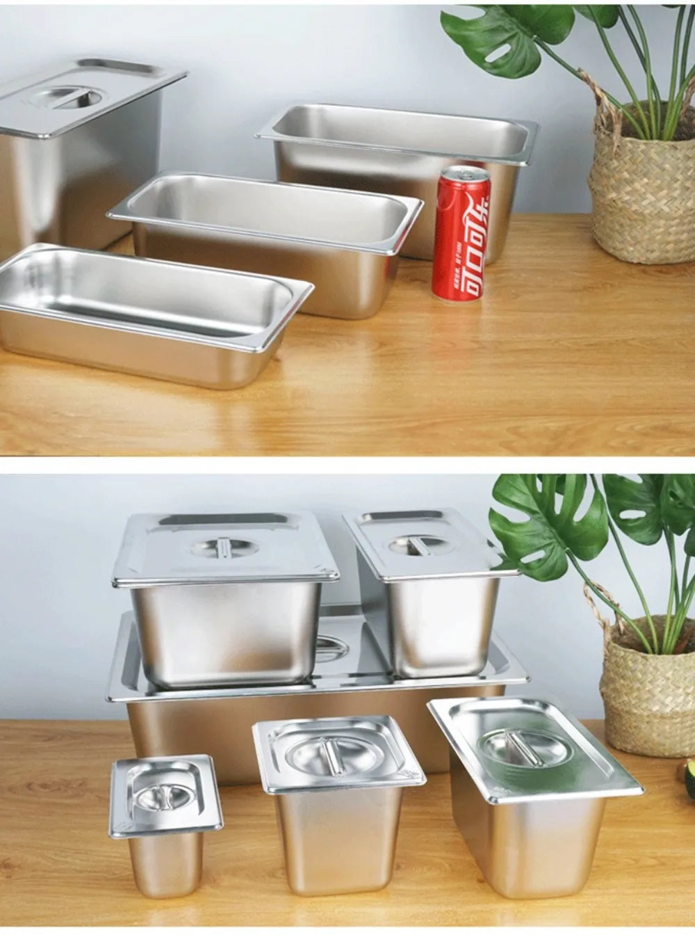 304 Stainless Steel Food Storage Pan – Durable Buffet & Kitchen Use
