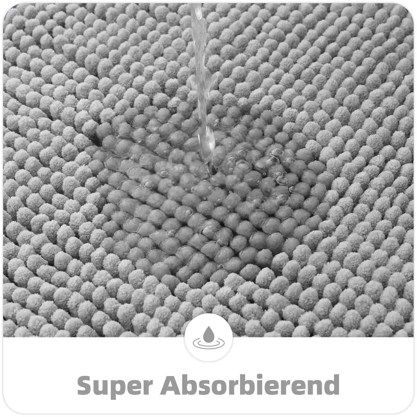 Homaxy Chenille Bathroom Mat – Non-Slip Dirt & Water Absorbent Microfiber Rug