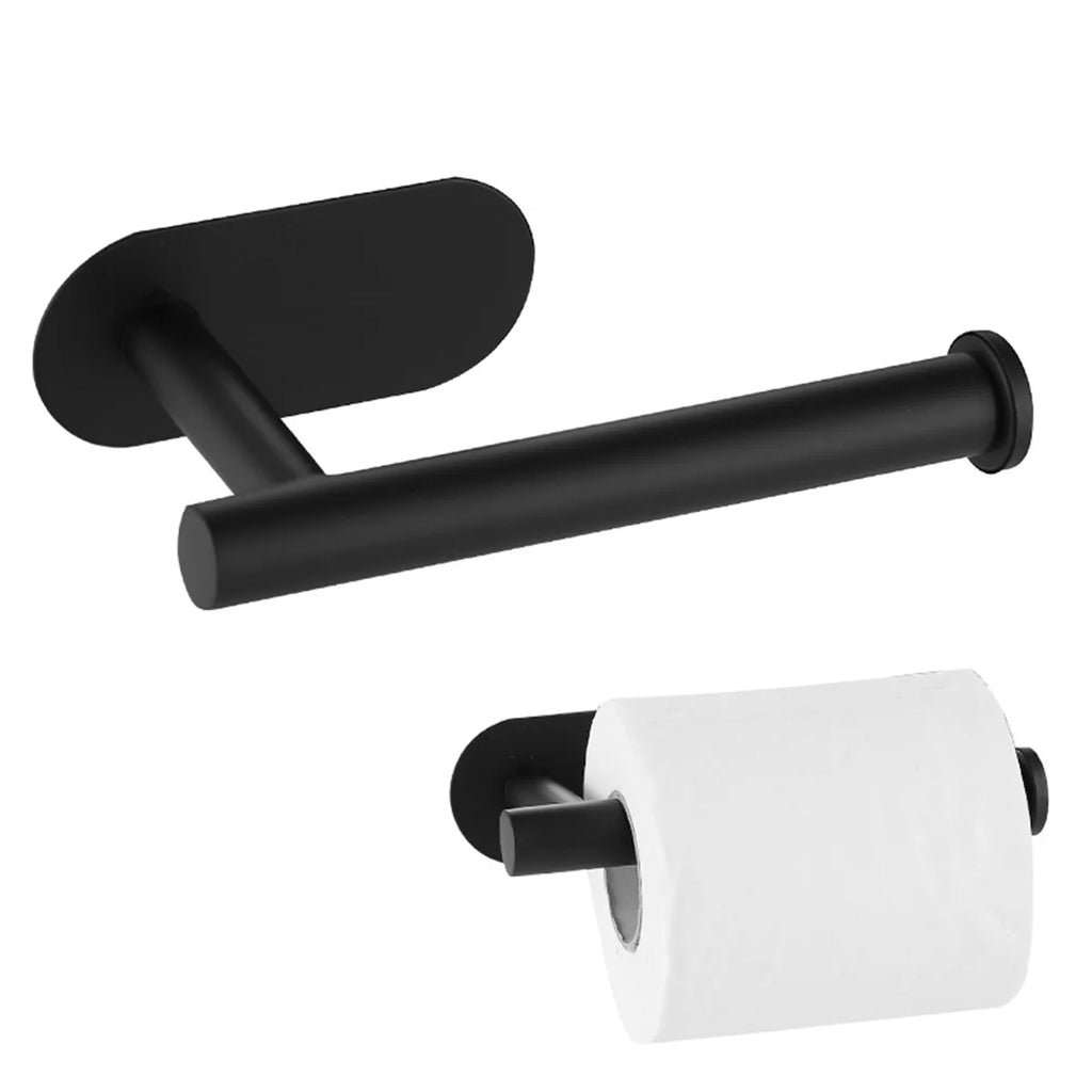 Stainless Steel Adhesive Toilet Paper Holder Waterproof Bathroom Tissue Rack Wall Mount
