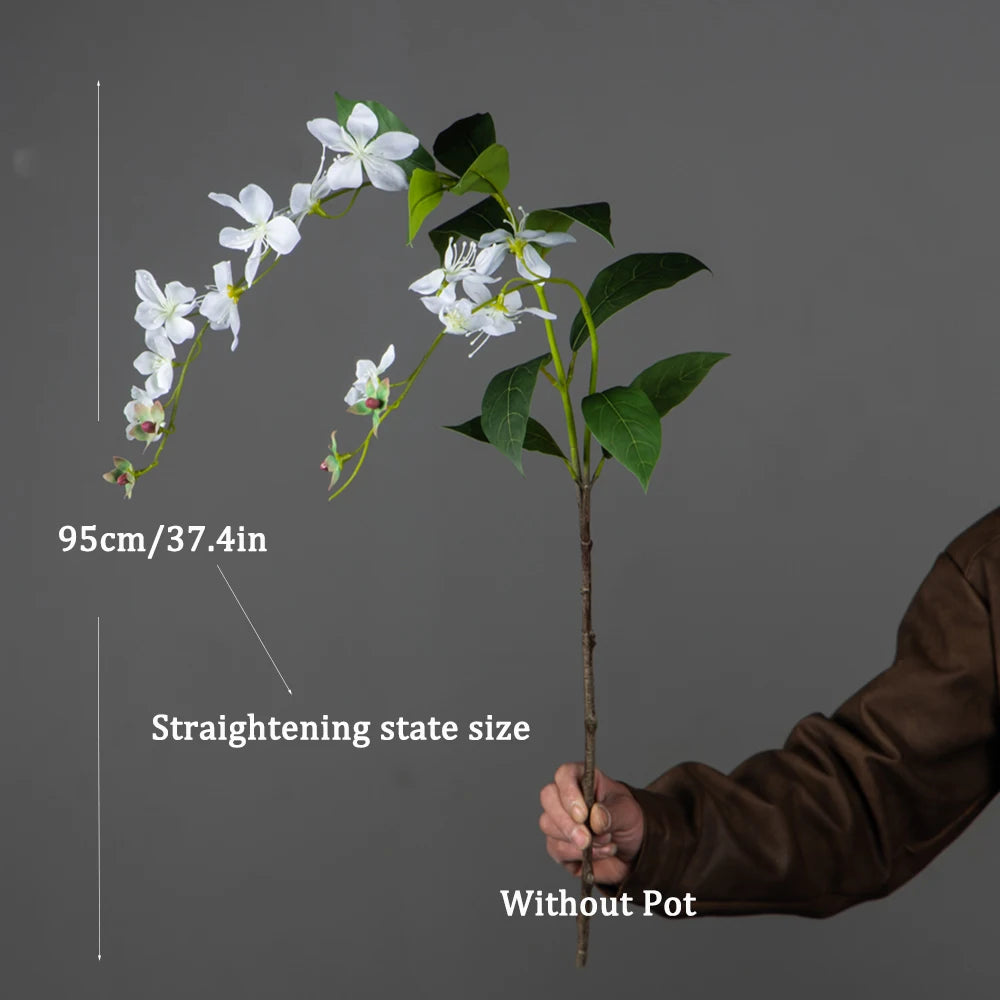 95cm Artificial Hanging Jasmine & Peach Blossom Plant