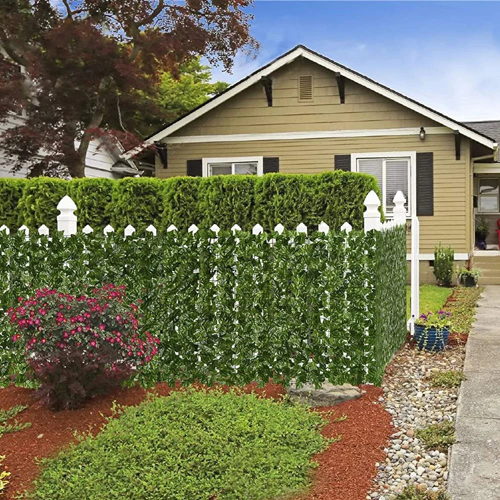 Amuixui Artificial Leaf Fence Panel Outdoor Privacy & Decorative Decor