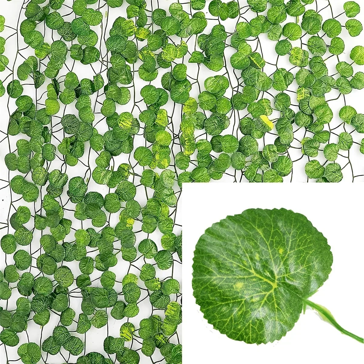2/80M Artificial Green Leaves Ivy Vine Garland – 30pcs