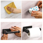 Stainless Steel Toilet Paper Holder Wall-Mounted Adhesive Roll Paper Rack for Bathroom