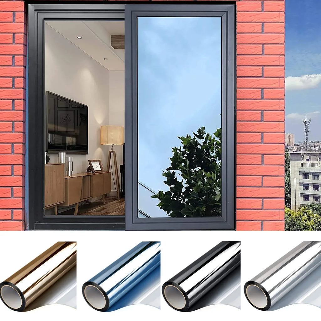 Silver One Way Mirror Window Film Heat Insulation Glass Tint