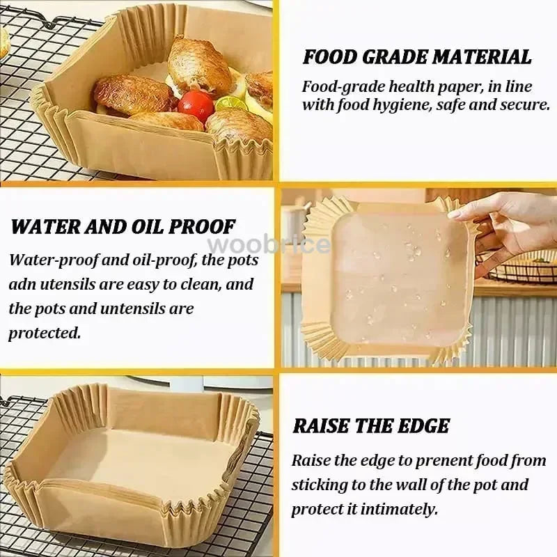 Air Fryer Disposable Parchment Paper – Non-Stick, Eco-Friendly Liners