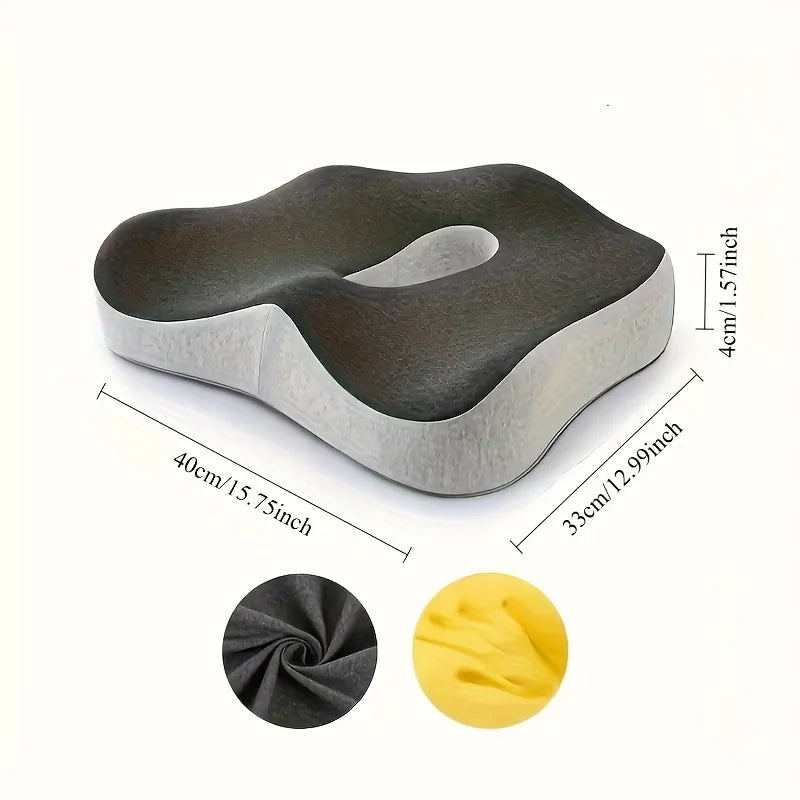 Memory Foam Seat Cushion with Massage & Removable Cover – Anti-Slip