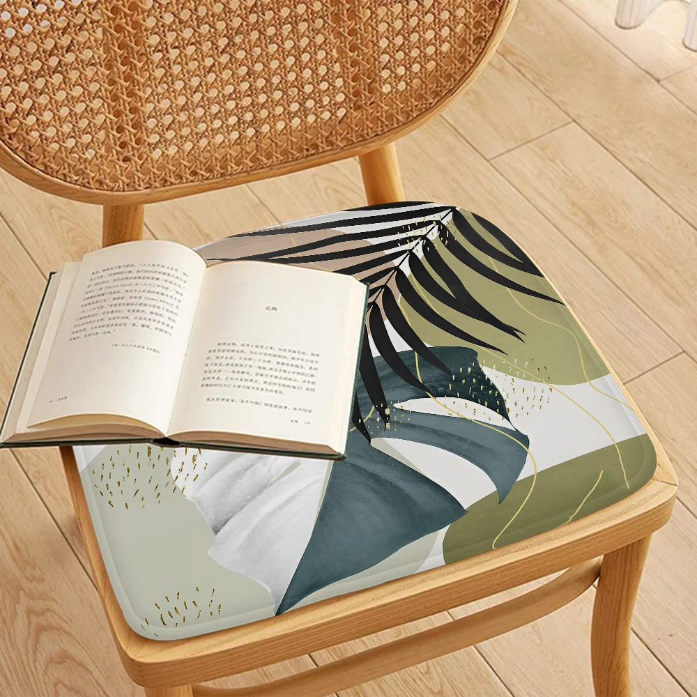 Palm Tree Leaves Printed Seat Cushion – Breathable & Anti-Slip Soft Pad
