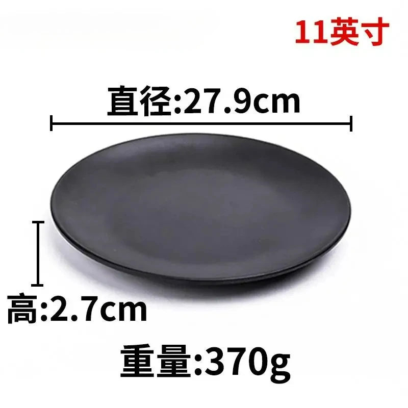 CERAMICS Round Plastic Plate – Solid Color Durable Tableware