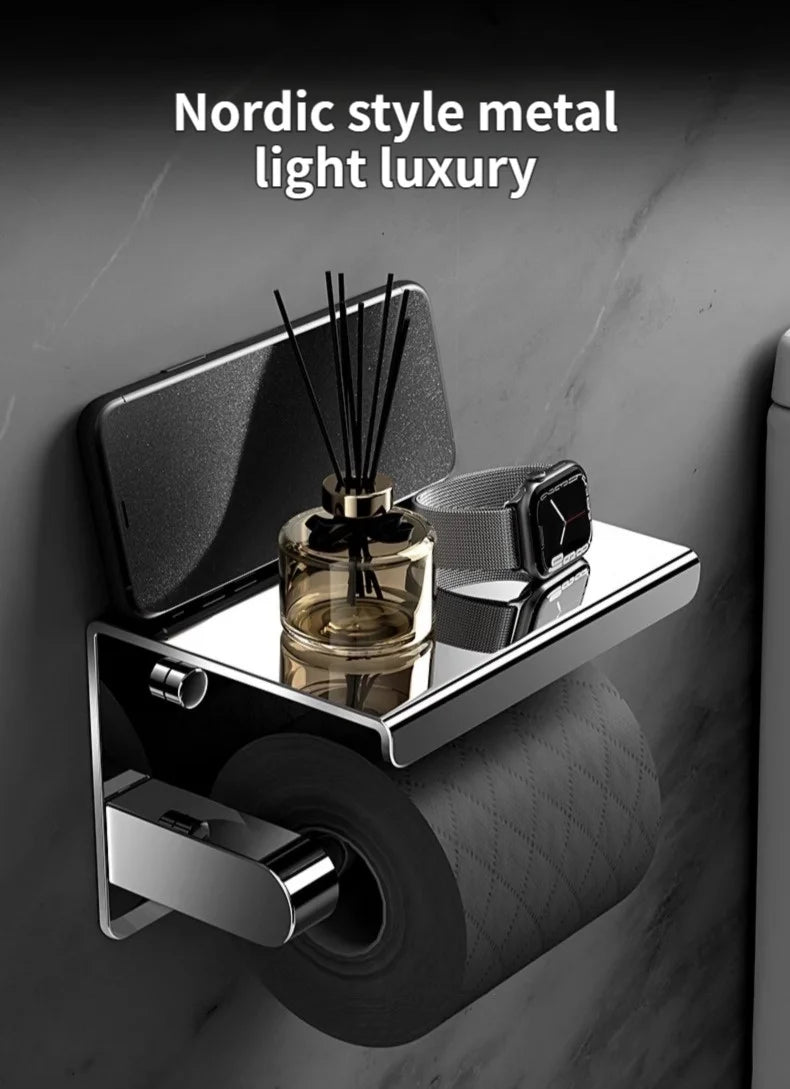 304 Stainless Steel Bathroom Toilet Paper Holder Waterproof Wall Mount Roll Paper Box