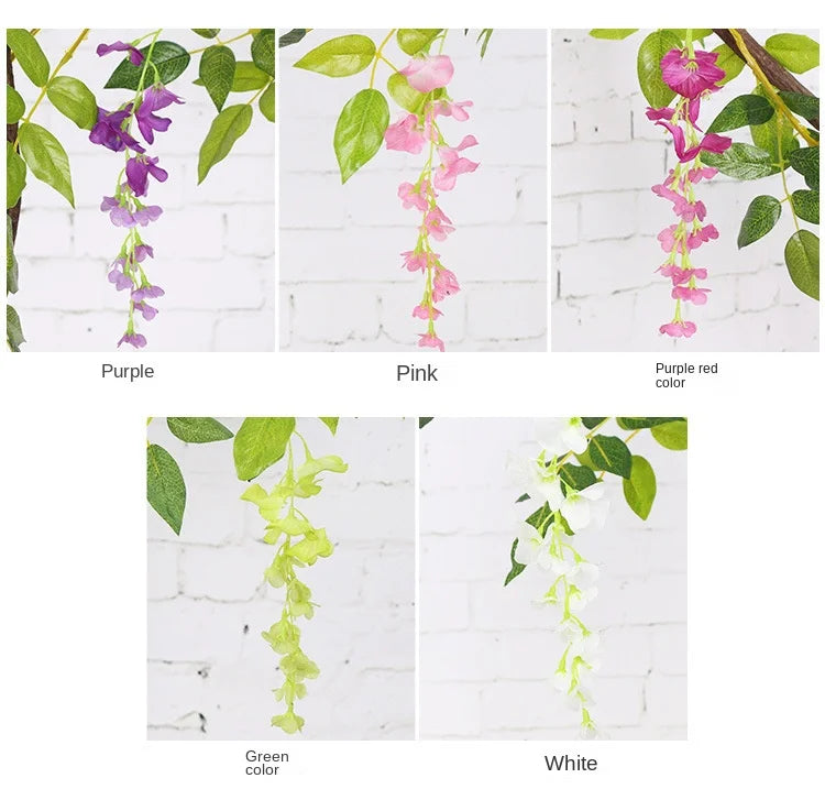 Artificial Wisteria Rattan Strings Indoor & Outdoor Bridal Shower Decor