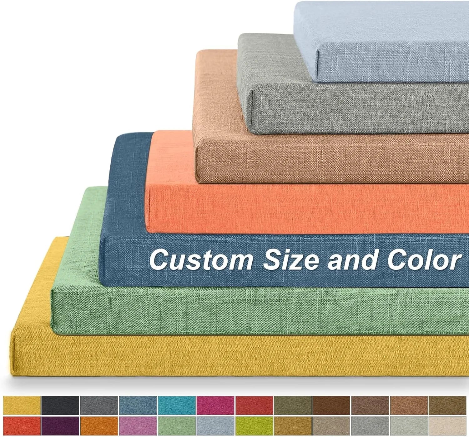 Custom Size Bench Cushion – Removable, Washable Seat Pad for Home Furniture