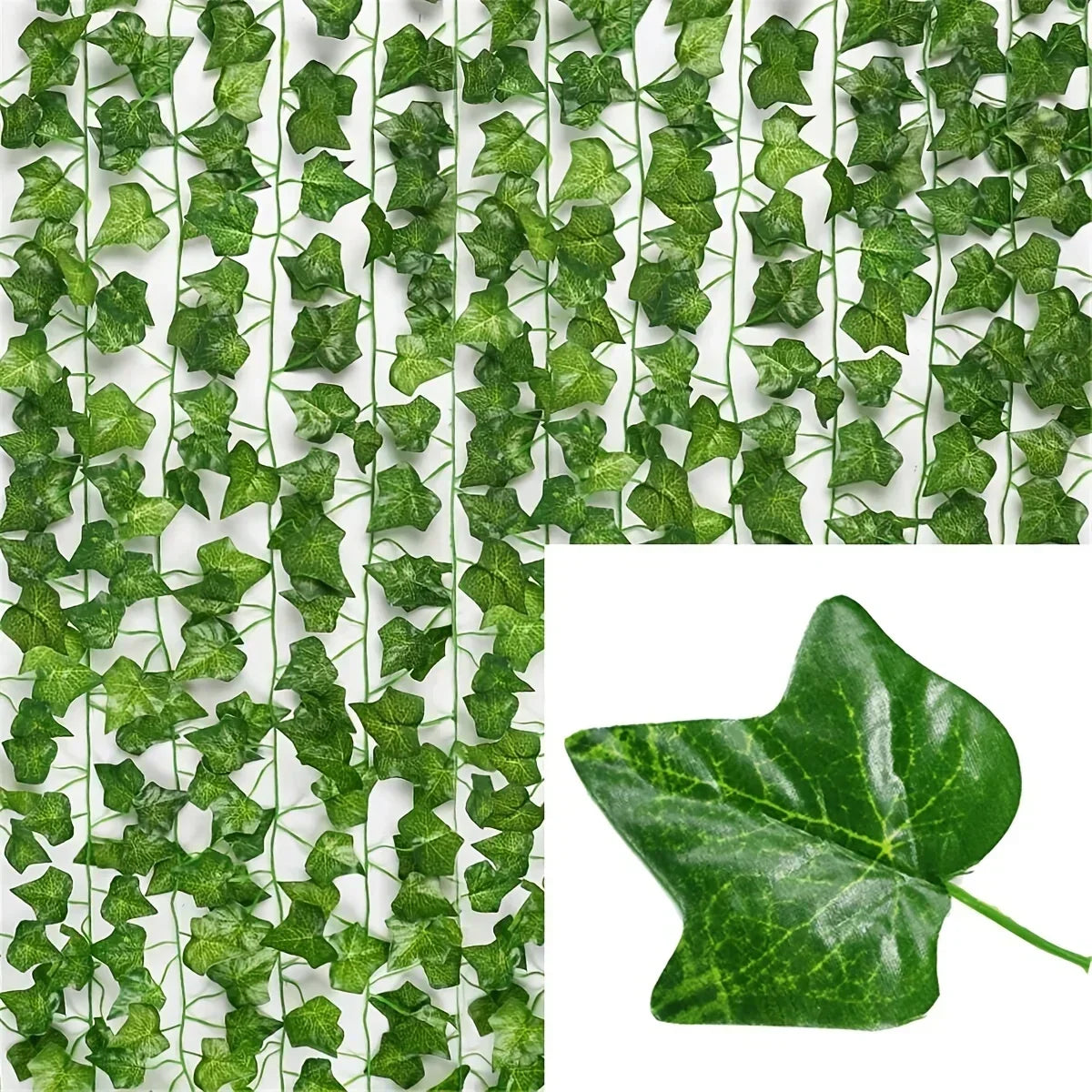 2/80M Artificial Green Leaves Ivy Vine Garland – 30pcs