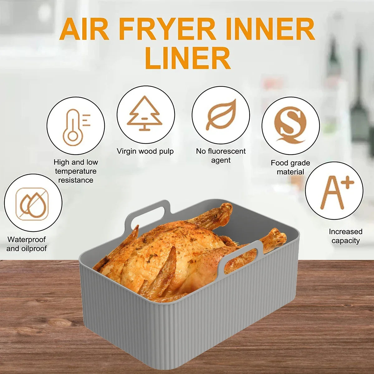 Eco-Friendly Air Fryer Silicone Liner – Reusable & Heat-Resistant