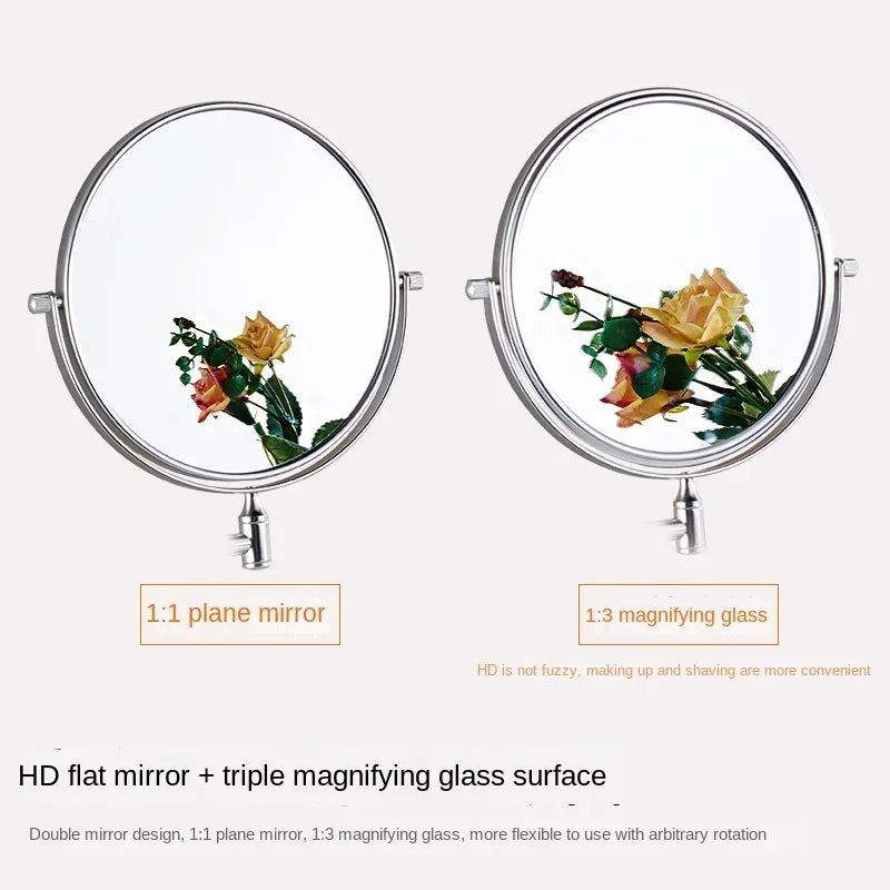 Wall-Mounted Dual-Sided 8-Inch Magnifying Mirror for Makeup and Grooming