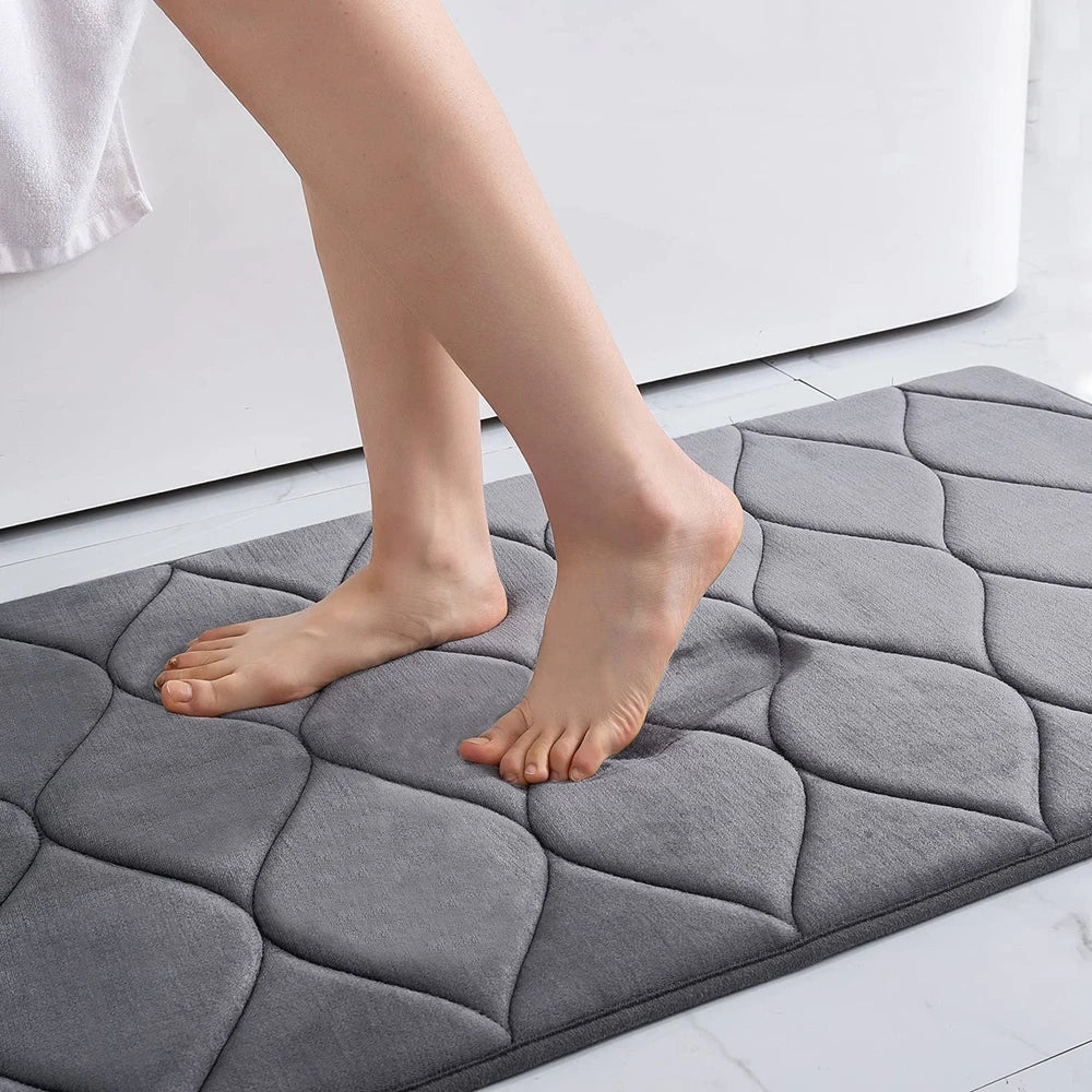 Homaxy Memory Foam Bath Mat – Soft Non-Slip Absorbent Bathroom Rug