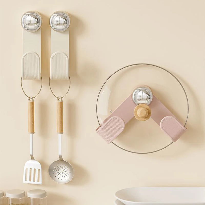 Adjustable Pot Lid Holder – Wall-Mounted, Space-Saving Organizer