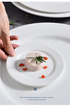 Round Ceramic Plate – Solid Porcelain Tableware for Home & Hotel