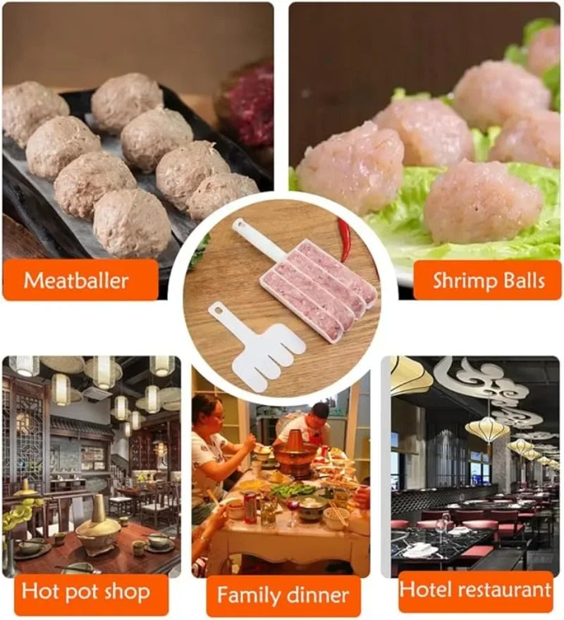 4-Row Meatball Maker – Plastic Patty & Fish Ball Scoop for Homemade Meatballs