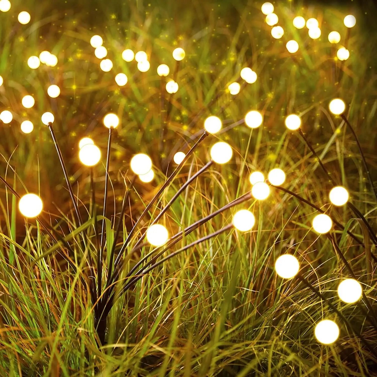 Solar Garden Stake Lights IP66 Waterproof RGB Warm