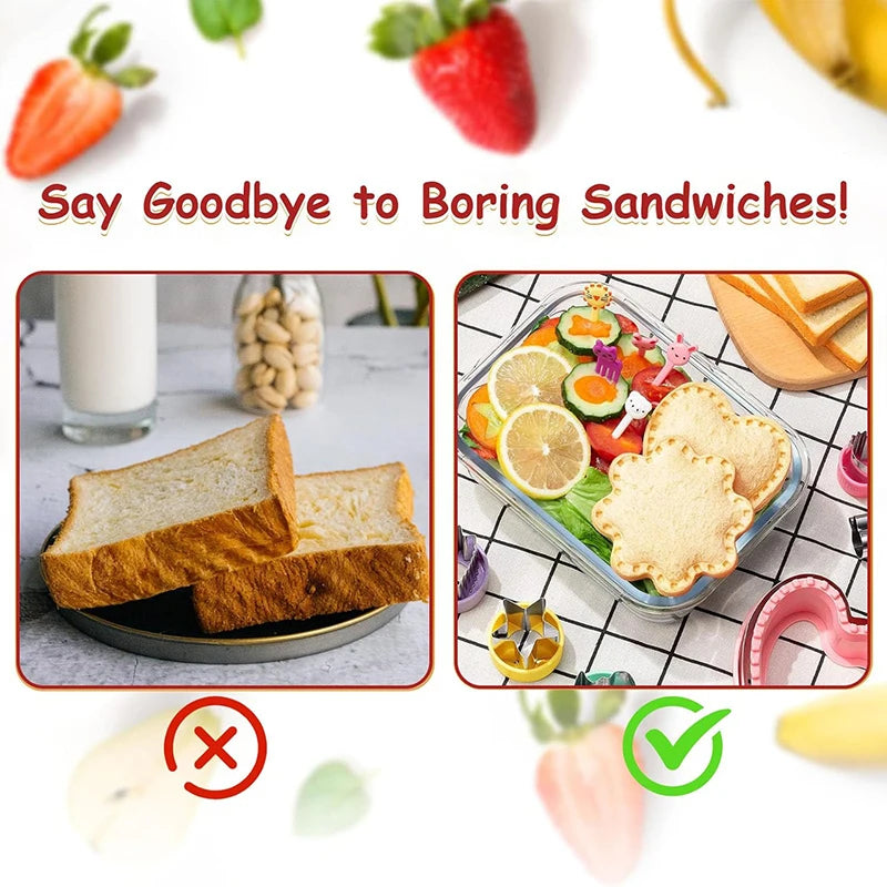 Stainless Steel Sandwich Cutter – Fun Animal Shapes, Food-Grade