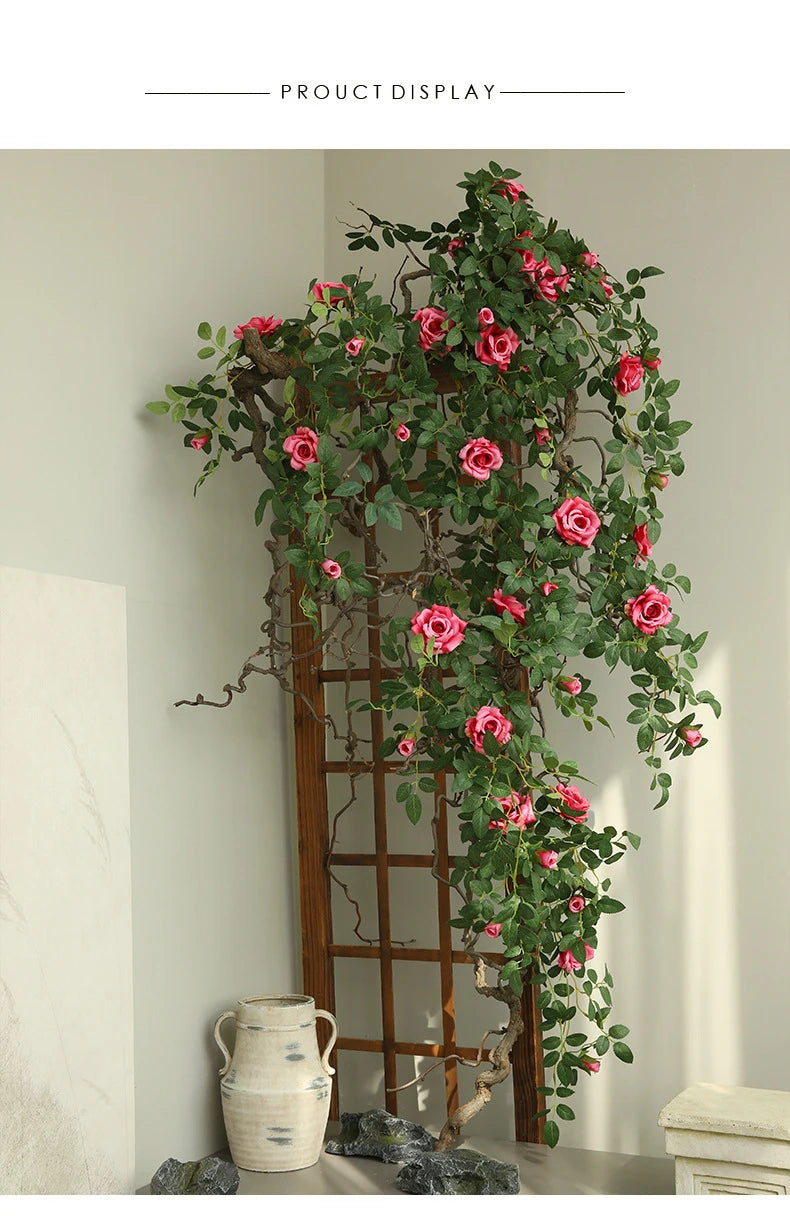 66cm Artificial Silk Rose Vine Indoor Wedding & Party Decor