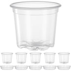 5PCS Transparent Hydroponic Plant Pots with Saucers