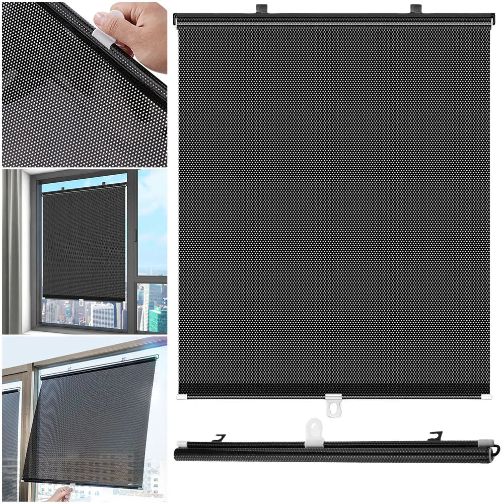 Universal Nail-Free Roller Blinds Blackout Curtains for Home & Office