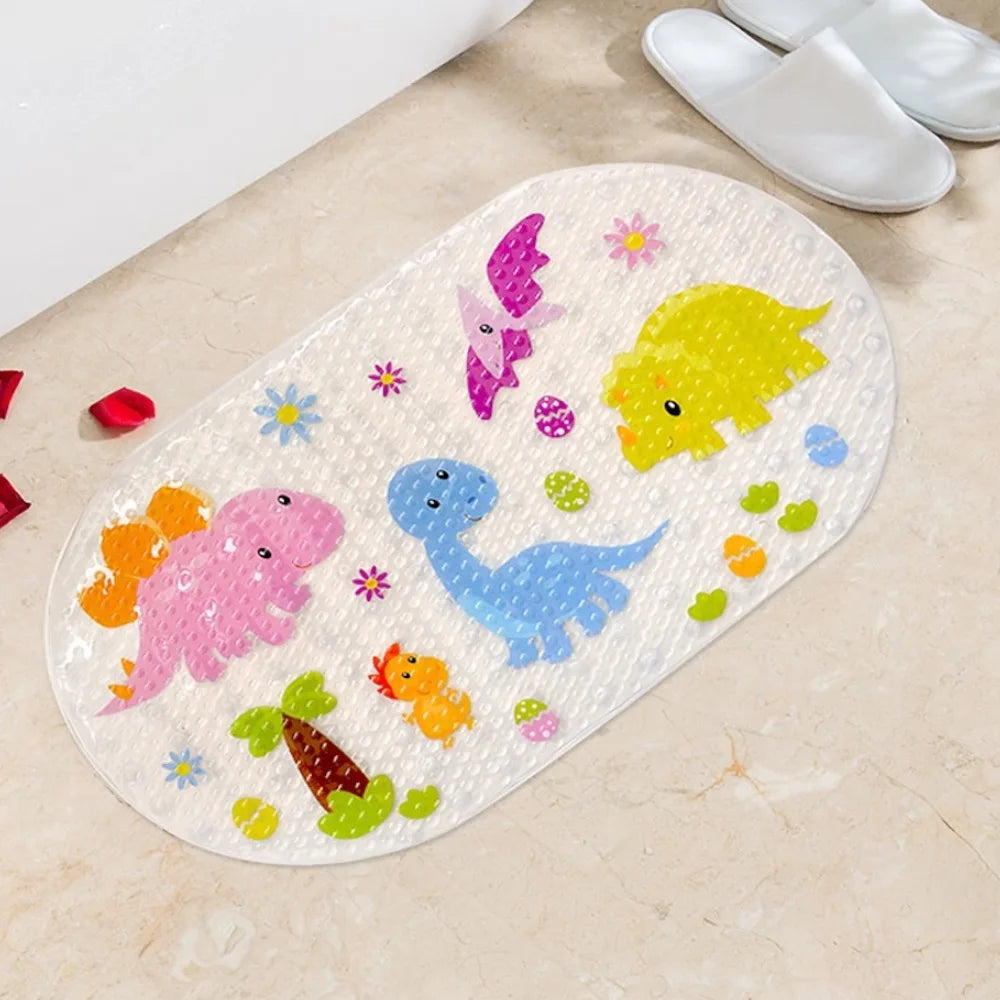 Cartoon Non-Slip PVC Bath Mat with Suction Cups 38x69cm Kid’s Shower Bathtub Rug