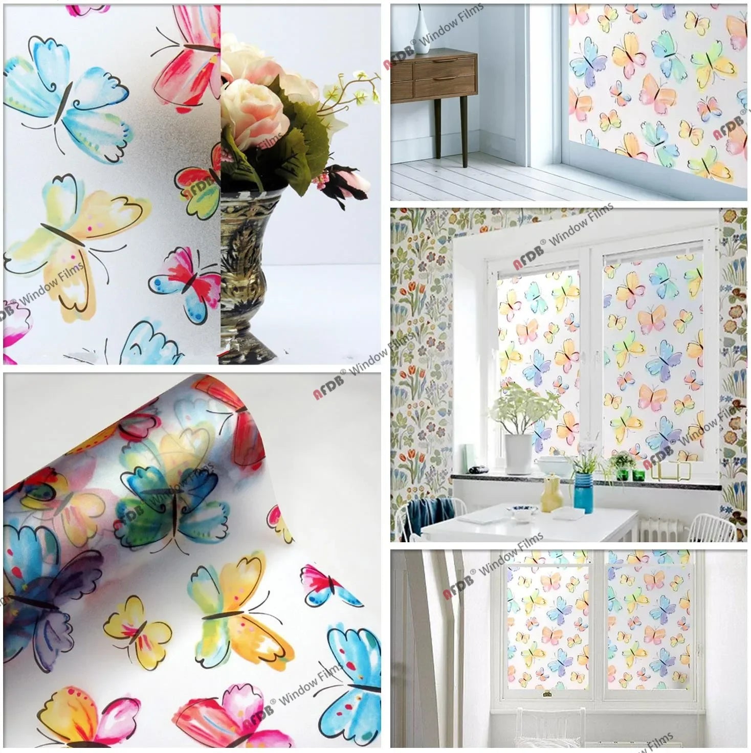 3D Matte Privacy Window Film Frosted Static Cling Glass Cover