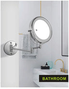8 Inch Wall Mounted Makeup Mirror with USB Charging and 10X Magnification