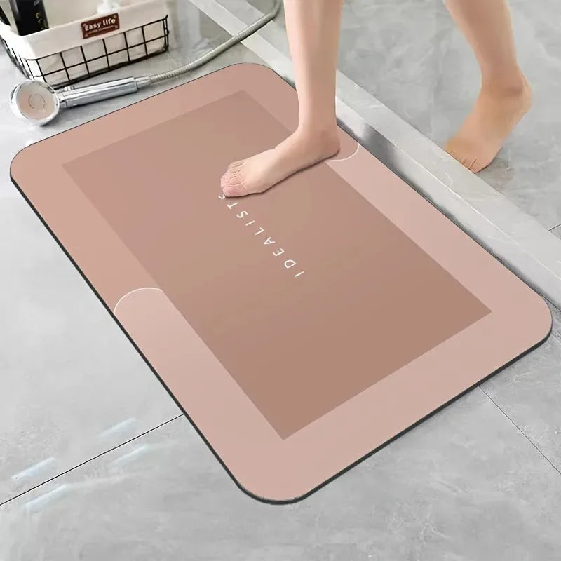 Diatomaceous Earth Bath Mat – Super Absorbent, Non-Slip, Fast Drying Floor Mat for Bathroom