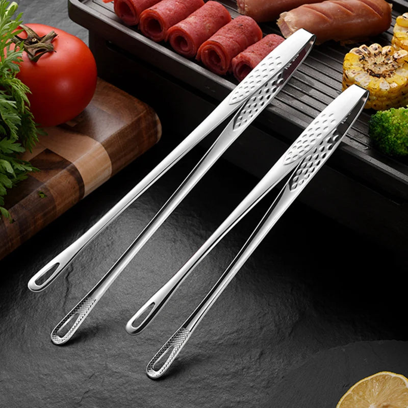 2-Piece 304 Stainless Steel Kitchen Tongs Set – 24cm & 28cm