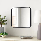 Modern Square Wall Mirror with Aluminum Alloy Frame Bathroom Decoration