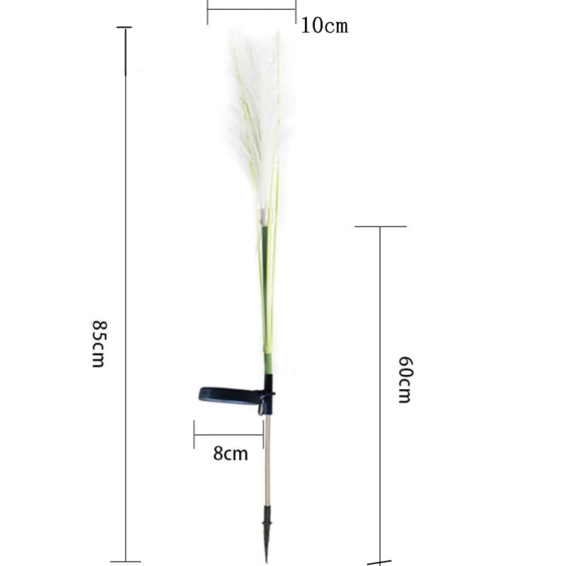 Solar Fiber Reed Light 5m IP65 Waterproof Outdoor Garden Decor