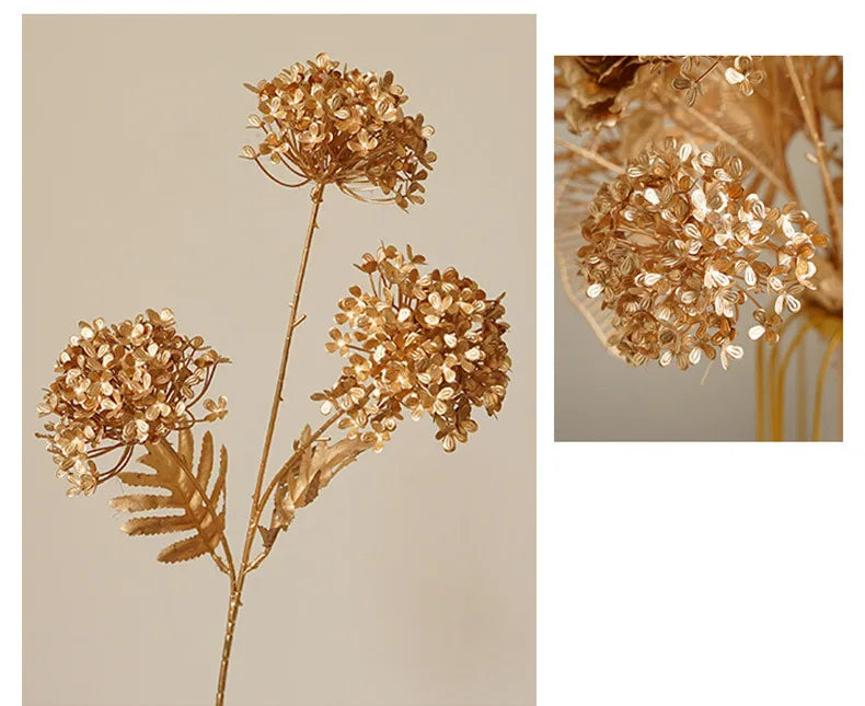 67–84cm Golden Artificial Leaf Branch Wedding & Home Decor