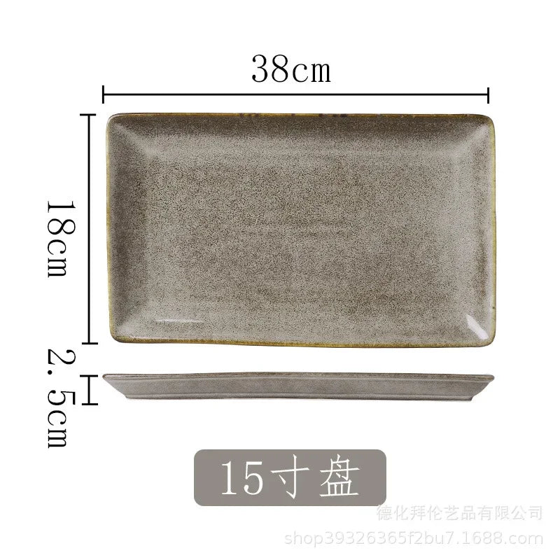 Japanese Irregular Ceramic Plate – Solid Color Dinnerware for Home Use