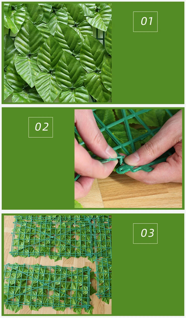 Amuixui Artificial Leaf Fence Panel Outdoor Privacy & Decorative Decor