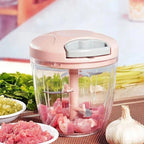 Manual Garlic Press & Vegetable Chopper – Stainless Steel & Plastic