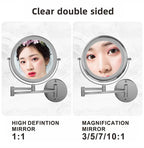 8 Inch Wall Mounted Makeup Mirror with USB Charging and 10X Magnification