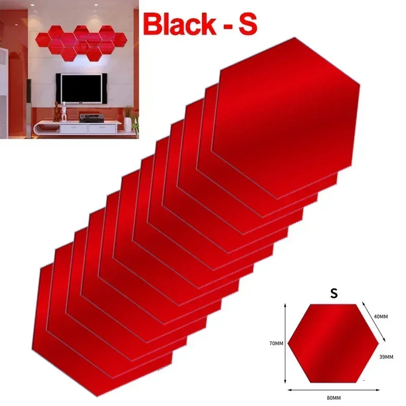Elegant Hexagon Acrylic Mirror Wall Stickers for Stylish Home Decor