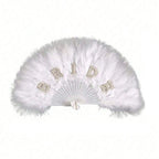 Elegant Bridal Feather Fan Wedding Party Accessory Decorative Fan