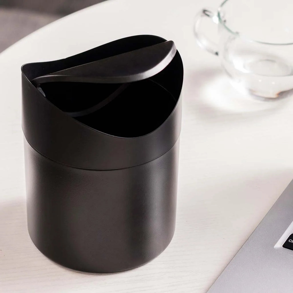 1.3L Mini Desktop Trash Can with Swing Lid, Small Garbage Waste Bin Organizer for Bathroom