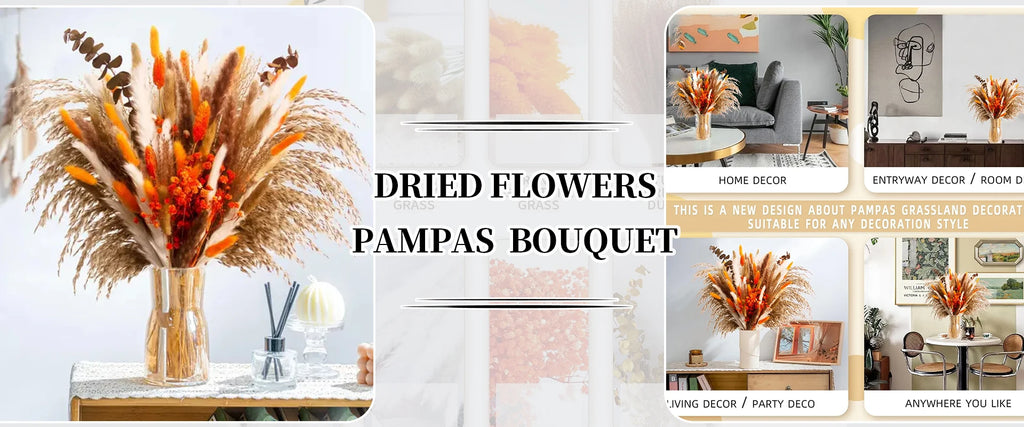 Flower Dried Pampas Grass Bouquet Indoor Home & Event Decor