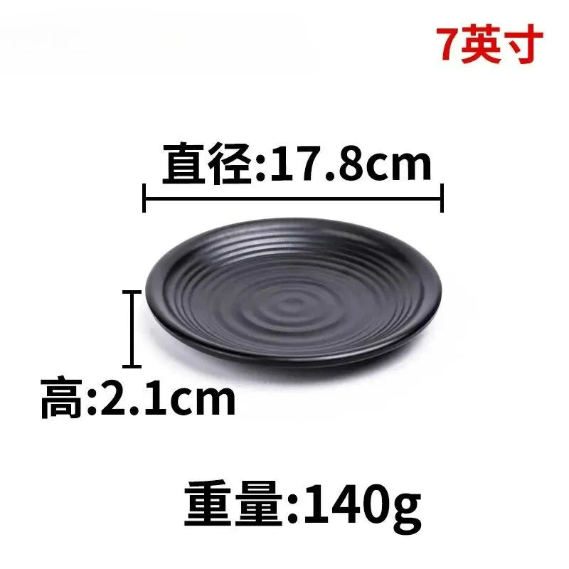 CERAMICS Round Plastic Plate – Solid Color Durable Tableware